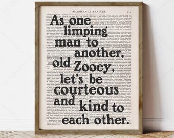 JD Salinger Zitat, Franny und Zooey Wandkunst (sofortiger digitaler Download)