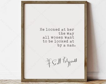 Gatsby Quote, F. Scott Fitzgerald, Literary Wall Art (Instant Digital Download)