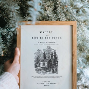 Walden Title Page 1854, Henry David Thoreau, Book Lovers Gifts, Instant Digital Download ...