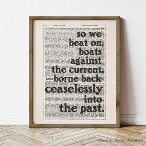Gatsby-citaat, F Scott Fitzgerald-poster (directe digitale download)