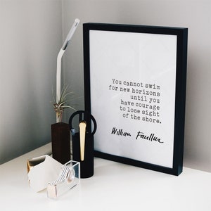William Faulkner Quote, book lovers gifts, instant digital download printable poster, courage inspirational quotes image 4