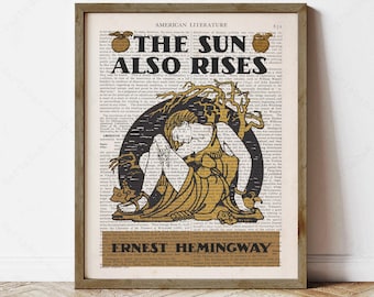 The Sun Also Rises, Ernest Hemingway, Literary Poster (instant digital download)