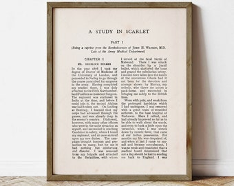 Sherlock Holmes, A Study in Scarlet First Page (Instant Digital Download)
