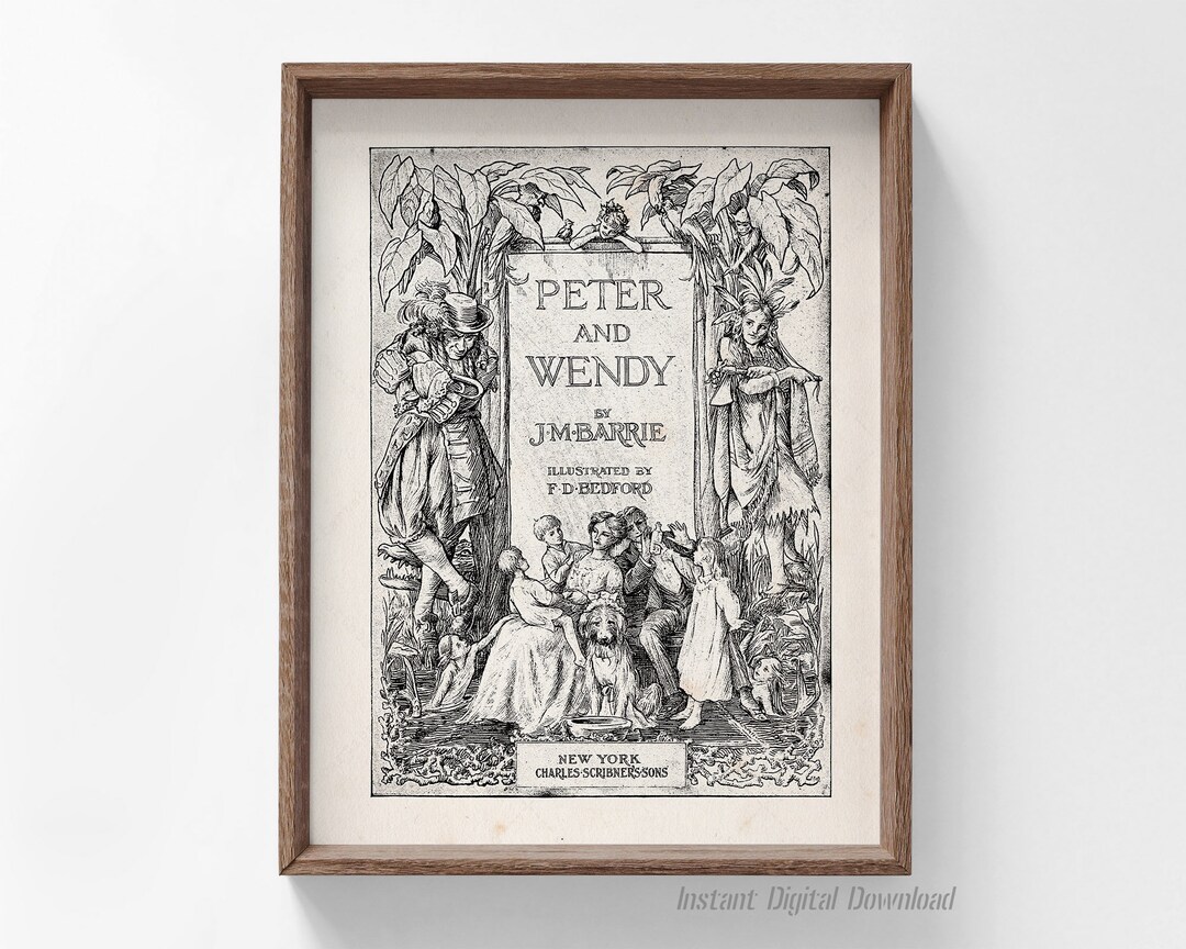 JM Barrie Peter and Wendy, Book Lovers Gifts, Instant Digital Download