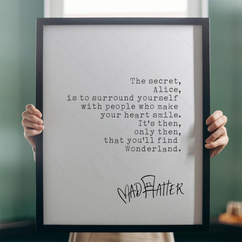 Hatter Text Alice in Wonderland Mad Hatter Quote, Literary Home Decor (instant ...