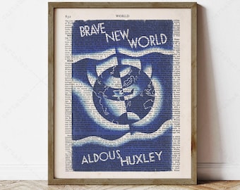 Brave New World by Aldous Huxley, Literary Poster, digital download