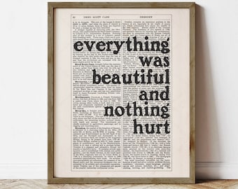 Cita de Kurt Vonnegut, Matadero - Cinco ilustraciones de pared (descarga digital instantánea)