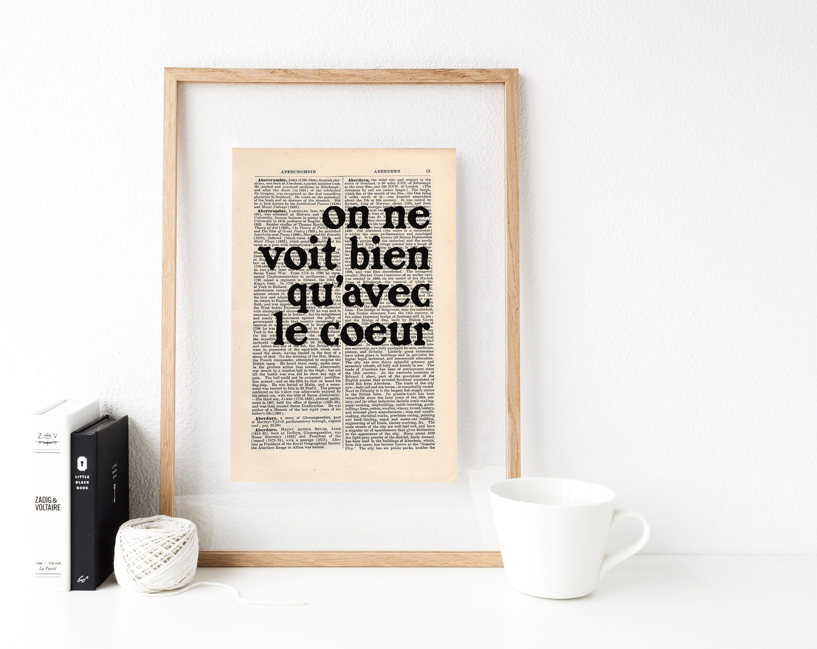 On Ne Voit Bien Qu'avec Le Coeur Quote Print on an Antique - Etsy