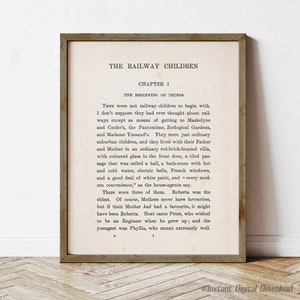 Die Eisenbahnkinder von Edith Nesbit, Buchliebhaber Geschenke, digitaler Download druckbar, erste Seite Erstausgabe 1906, lokal drucken