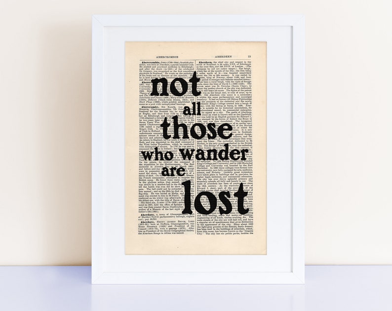 Not All Those Who Wander Are Lost Quote Print on an Antique - Etsy