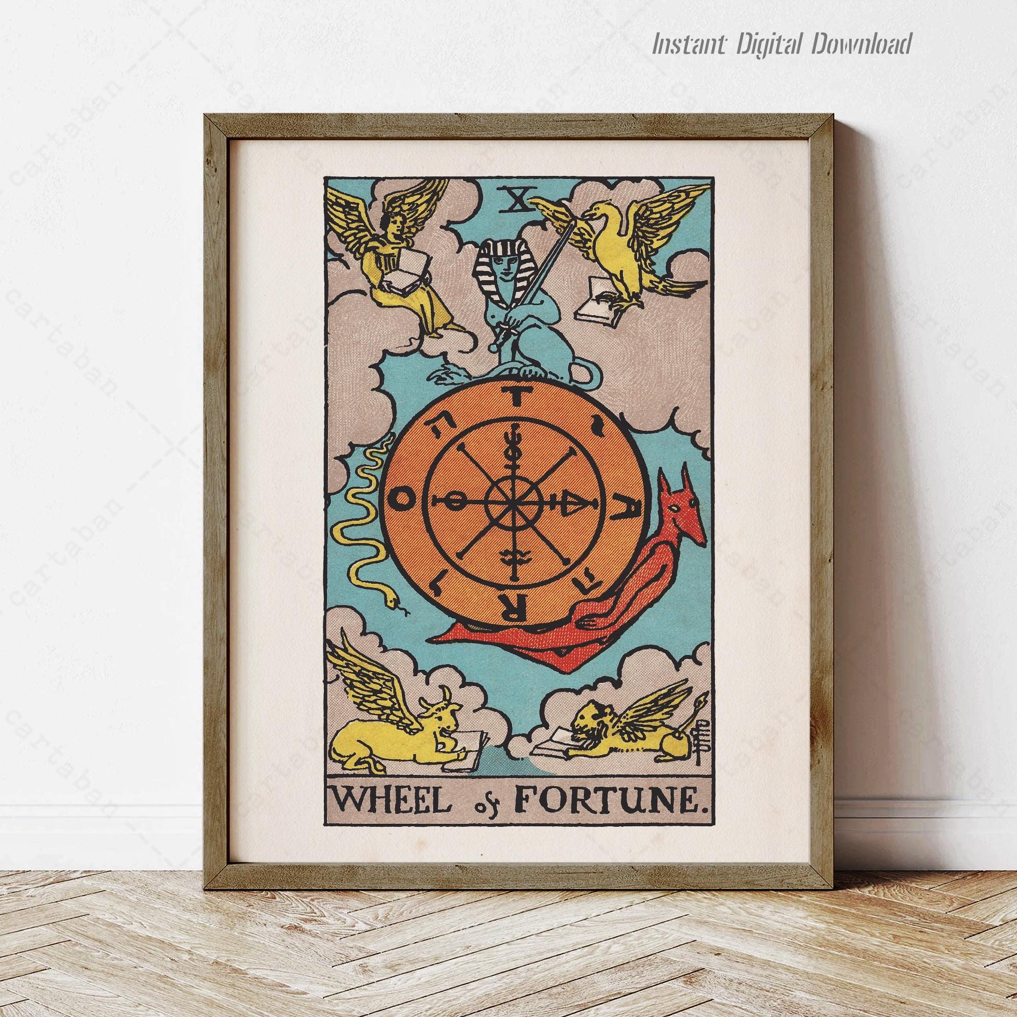 Carta dei tarocchi della Ruota della Fortuna, mazzo Rider Waite