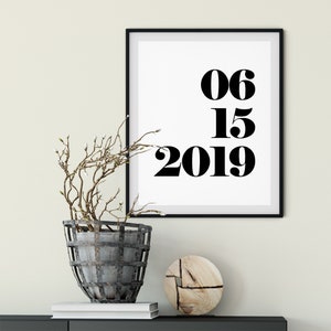 Anniversary Date Sign Poster, Wedding, Birthday, Custom Date, Wedding Gift, Anniversary Gift, Personalized Date, Digital Download, Printable image 3