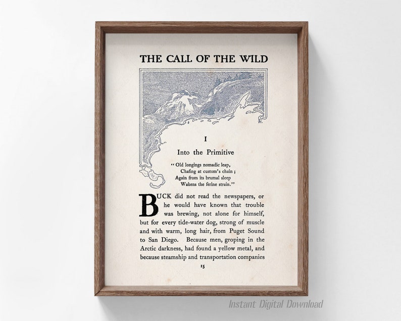 The Call of the Wild, Jack London First Edition Page (Instant Digital Download) image 3