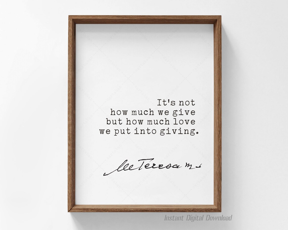 Mother Teresa Quote Instant Digital Download Printable - Etsy