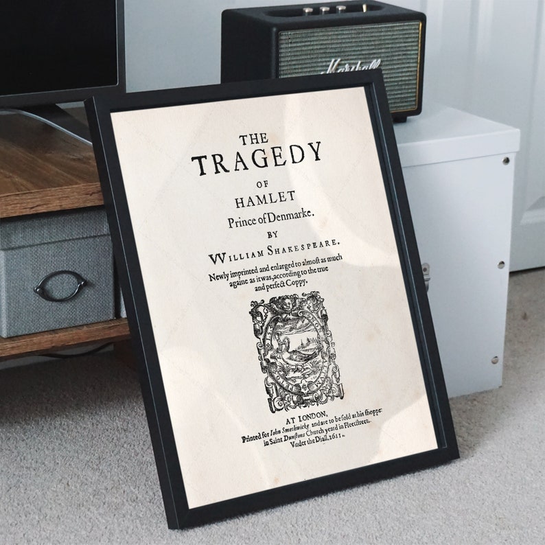 Hamlet by William Shakespeare Poster, Book Lover Gifts (digital ...