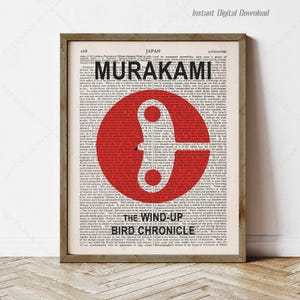 Die Aufzieh-Vogel-Chronik von Haruki Murakami, sofort download, Wand Kunst Leseecke Dekor Geschenke, Druck lokal drucken, Buch Cover Kunst Poster