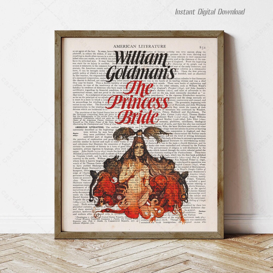 The Princess Bride by William Goldman, Instant Download, Literary Art ...