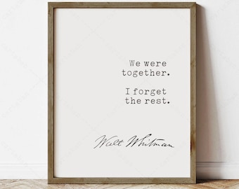 Citaat Walt Whitman, literaire poster, digitale download