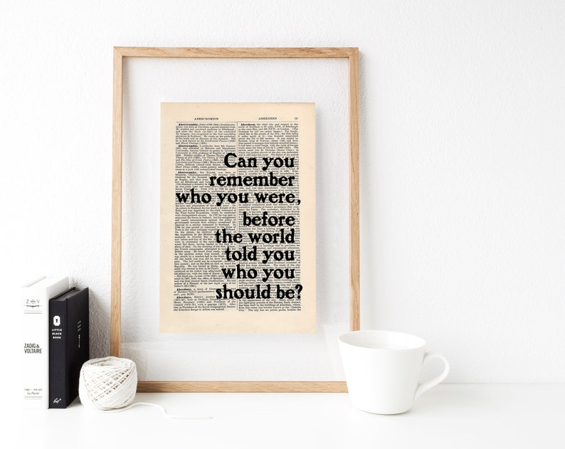 Charles Bukowski Quote Print on an antique page, Can you remember who you were image 5