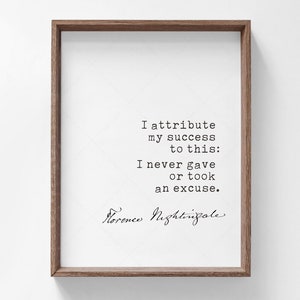 Florence Nightingale Quote, Motivational digital download printable, Success