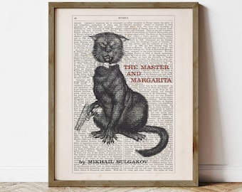 The Master and Margarita by Bulgakov, Cat Poster, digital download