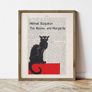 Der Meister und Margarita von Mikhail Bulgakov, sofortiger Download, literarische Kunst Poster, vor Ort drucken, Geschenke für Leseratten, klassische Literatur