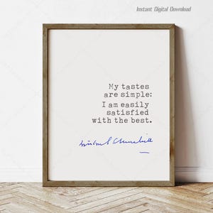 Cita de Winston Churchill, Arte de pared de gustos sencillos (Descarga digital instantánea)