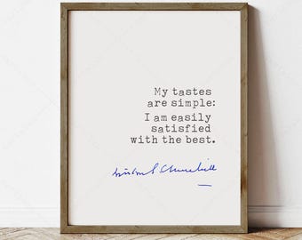 Citation de Winston Churchill, art mural aux goûts simples (téléchargement numérique instantané)