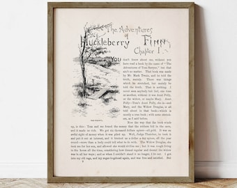 Huckleberry Finn, Erstausgabe Seite, Mark Twain (sofortiger digitaler Download)