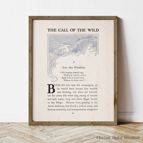 The Call of the Wild, Jack London First Edition Page (Instant Digital Download)