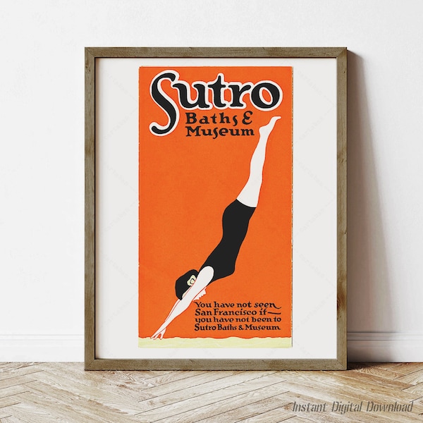 Sutro Baths Poster, instant digital download printable poster, print locally, San Francisco