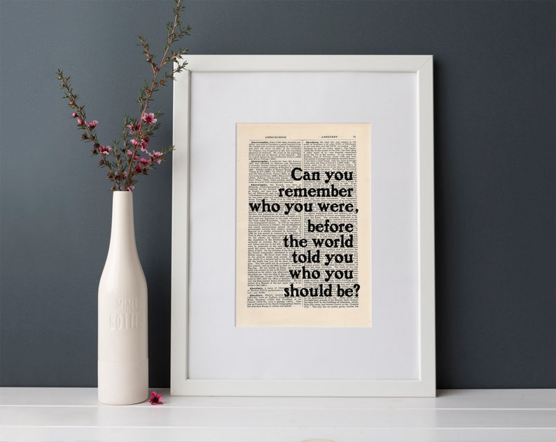 Charles Bukowski Quote Print on an antique page, Can you remember who you were image 7