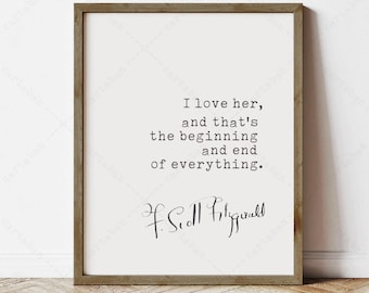 F Scott Fitzgerald Quote, Book Lover Gifts (Instant Digital Download)