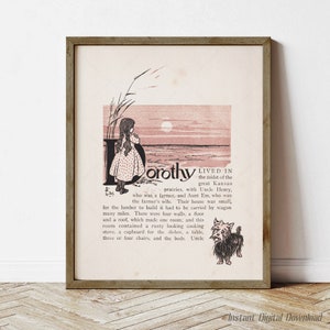 The Wonderful Wizard of Oz by L. Frank Baum, book lovers gifts, digital download printable, first page 1900 first edition, print locally