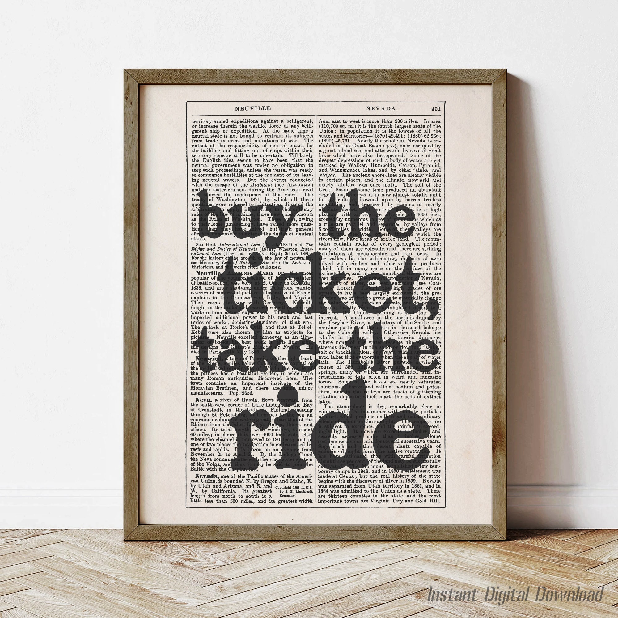 buy the ticket take the ride, Hunter S Thompson Quote, instant download, wall art decor, print locally, Fear and Loathing in Las Vegas