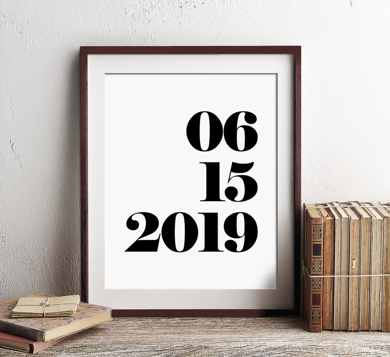 Anniversary Date Sign Poster, Wedding, Birthday, Custom Date, Wedding Gift, Anniversary Gift, Personalized Date, Digital Download, Printable image 4