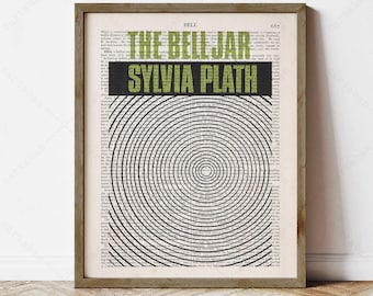 Sylvia Plath The Bell Jar, instant download, print locally, literary art poster, bookworm gifts, reading nook decor gifts for her