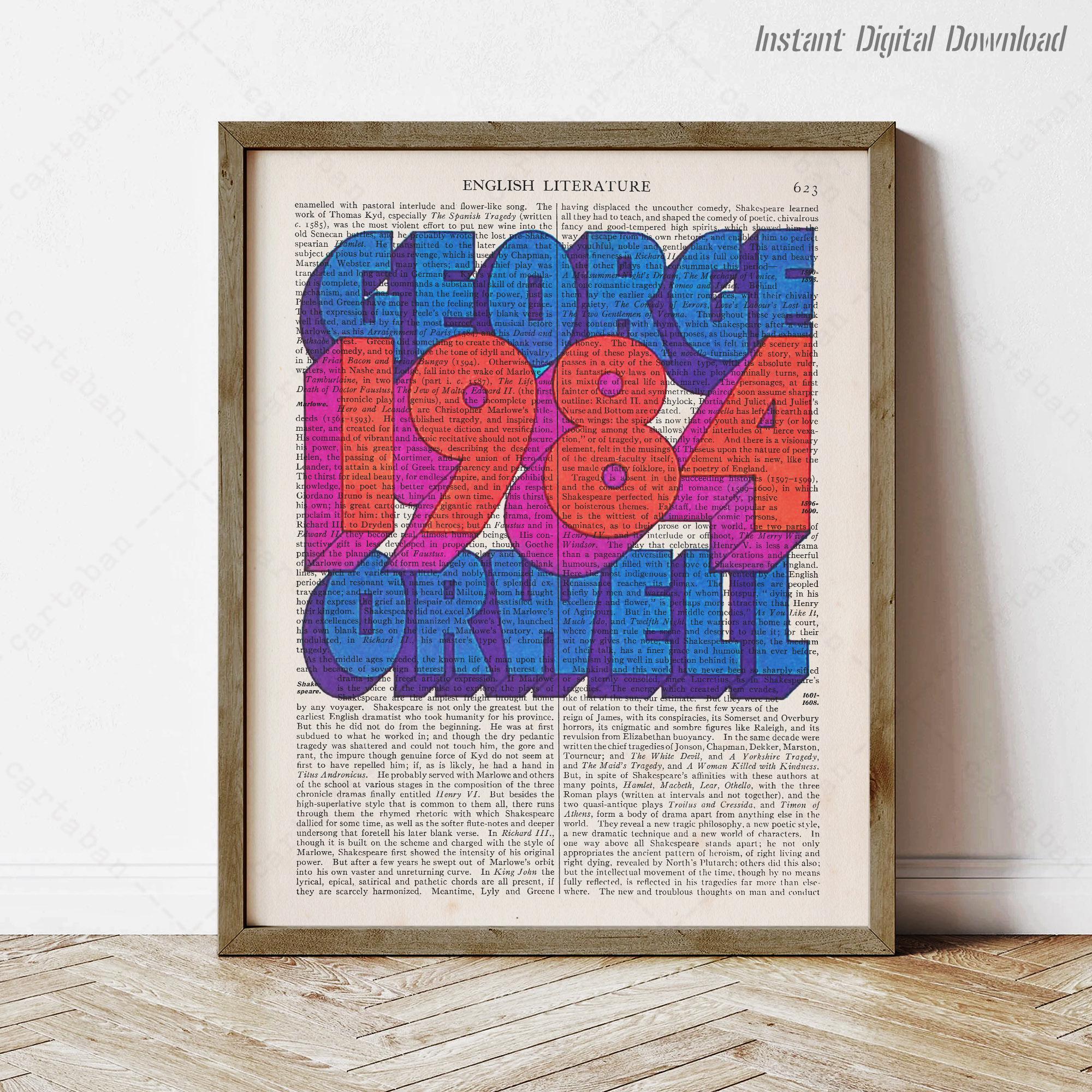 1984 George Orwell Poster, Literary Wall Art (instant Digital