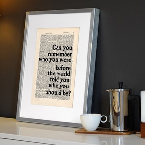 Charles Bukowski Quote Print on an antique page, Can you remember who you were image 4