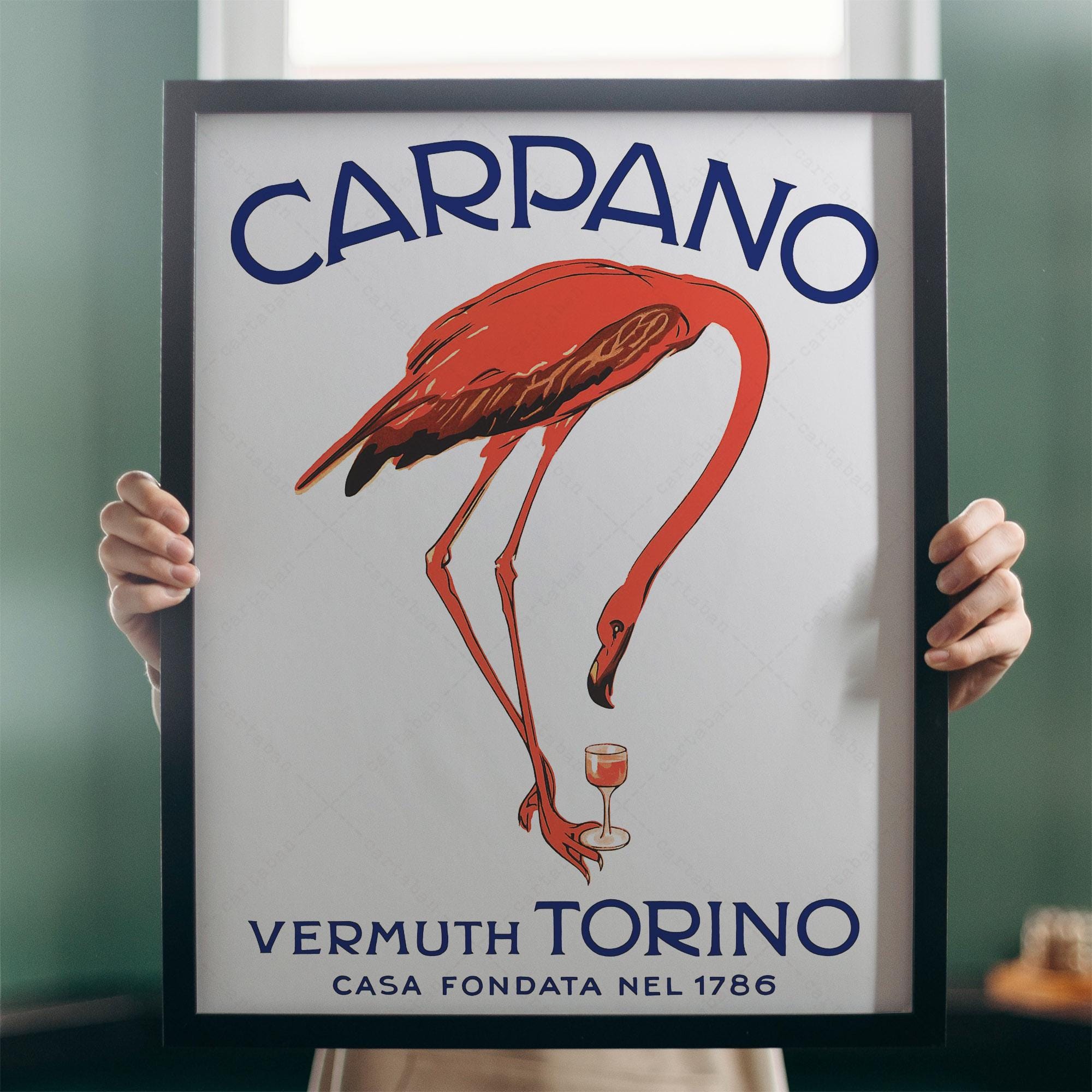 Carpano Vermouth Torino Vintage Italian Advert Poster (instant