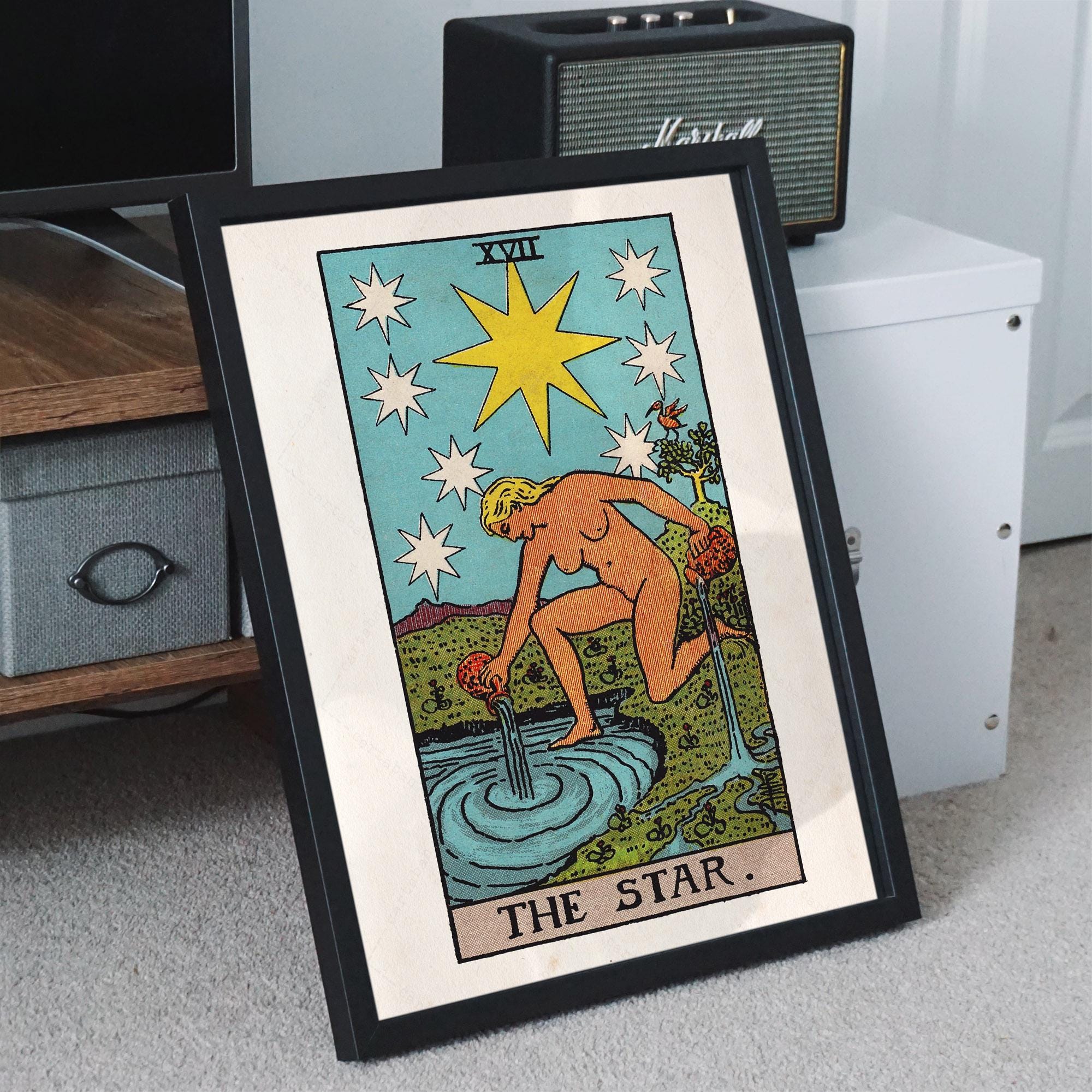 Star Rider Waite The Star Tarot Card, Rider Waite Smith Deck, RWS Poster (instant ...