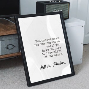 William Faulkner Quote, book lovers gifts, instant digital download printable poster, courage inspirational quotes image 8