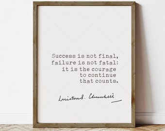 Pôster com citação de Winston Churchill: Arte de parede inspiradora (download digital instantâneo)