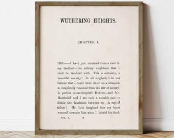 Wuthering Heights First Edition Page, Emily Brontë (Instant Digital Download)