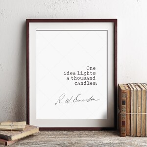 Ralph Waldo Emerson Quote Poster, Book Lovers Gifts, Digital Download ...
