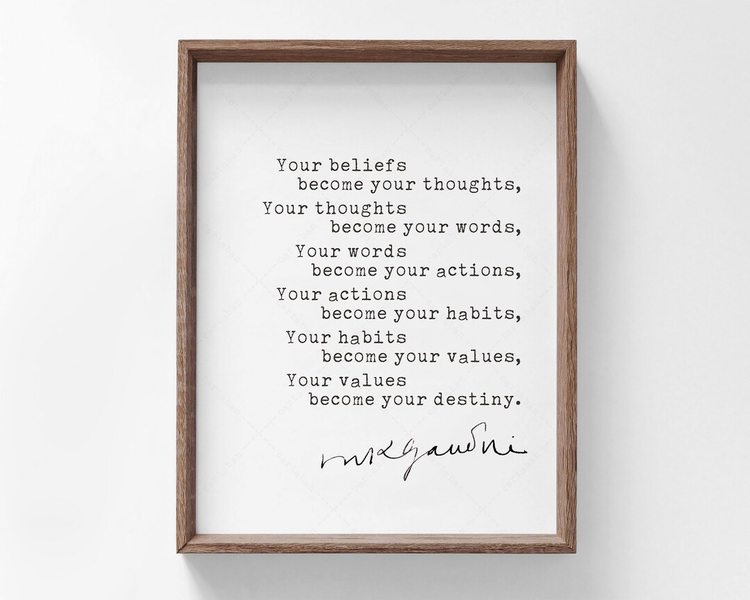 Mahatma Gandhi Quote, Motivation Poster, Digital Download Print