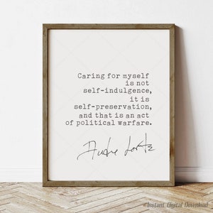 Audre Lorde Quote, Feminist Printable, instant digital download, black feminist, print locally image 1