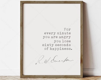 Ralph Waldo Emerson Quote, Literary Wall Art, digital download, hapiness