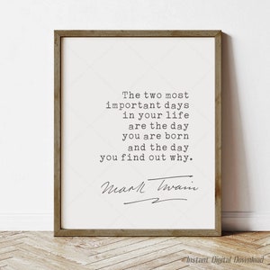 Mark Twain Zitat Poster, inspirierende literarische Kunst (Instant Digital Download)