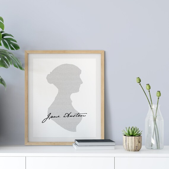 Jane Austen Silhouette Book Lovers Gifts Digital Download Etsy